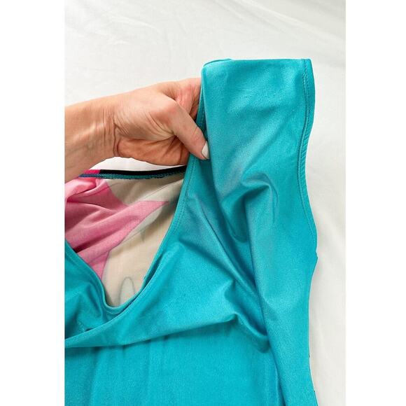 Vintage 90s Disney Mickey Mouse Blue Pink Exercise Jazzercise Leotard One Piece - Picture 9 of 15